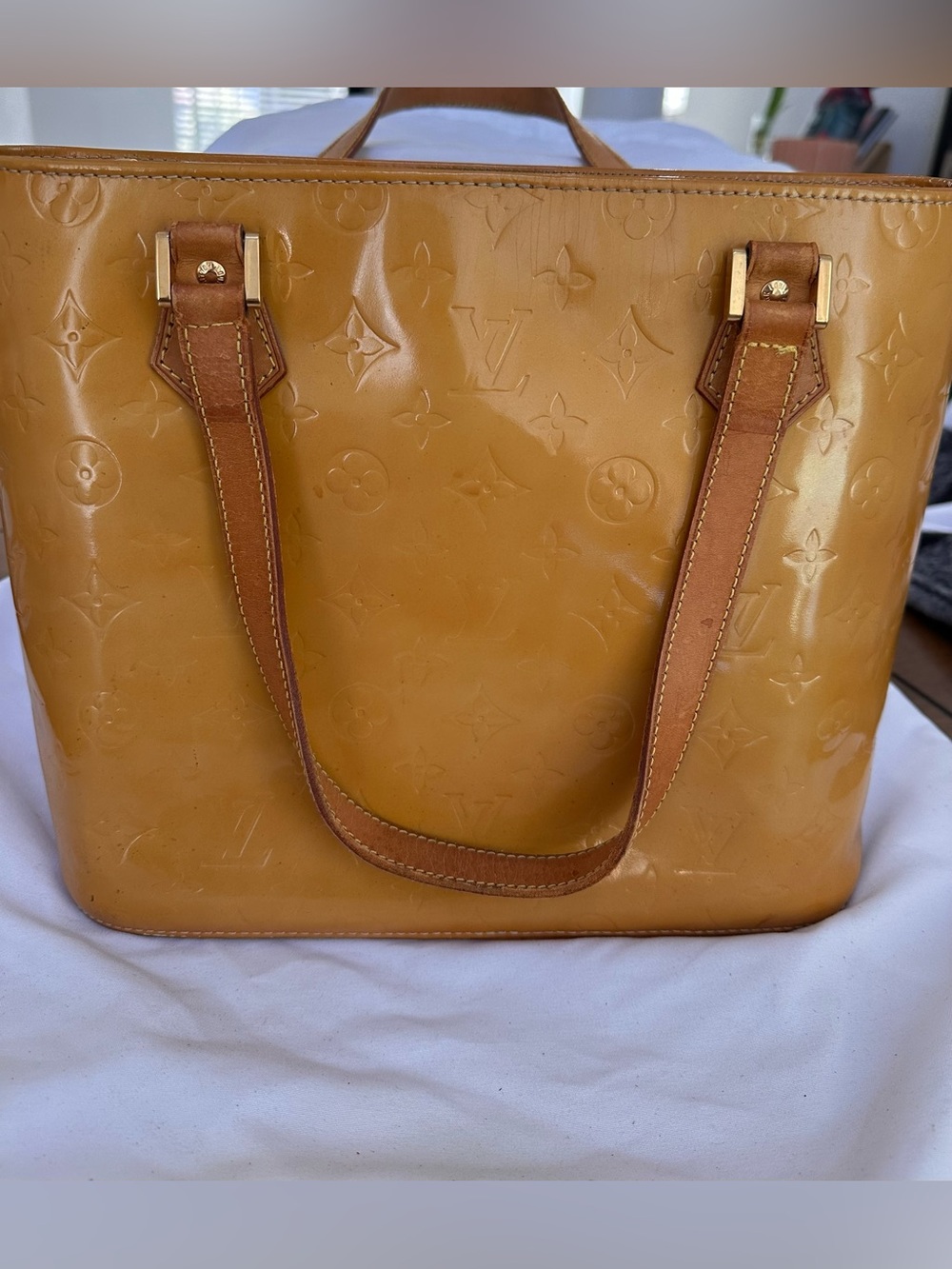 Louis Vuitton Vernis Honey Brown Patent Tote
